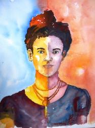 Frida kahlo aquarelle compress